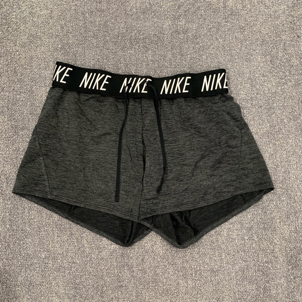 Nike Dri-Fit Grey & Black Logo Shorts Size Small